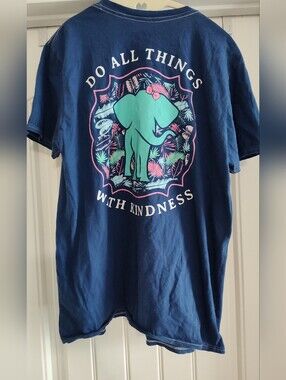 Navy Blue Elephant Graphic Tee Benny & Belle M